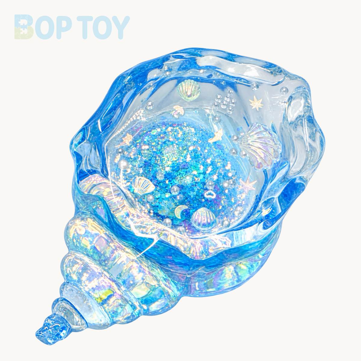Transparent Whelk Conch Taba Squishy Toy – Blue – BOP TOY