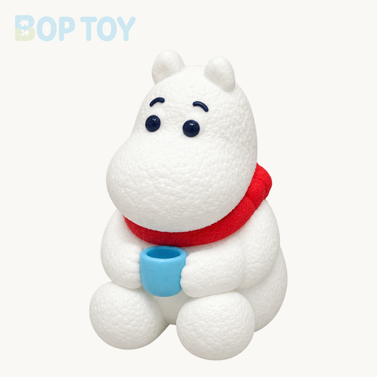 White Rhinoceros Character Taba Squishy Toy – Red Scarf & Blue Cup – Rhinoceros – BOP TOY
