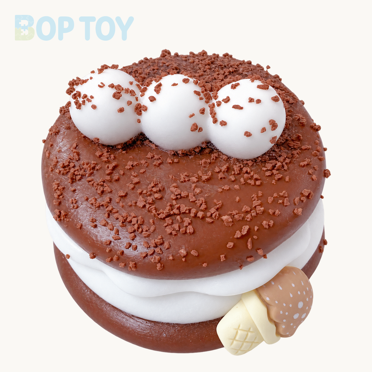Cheesecake Taba Squishy Toy – Chocolate & Original – Chocolate – BOP TOY