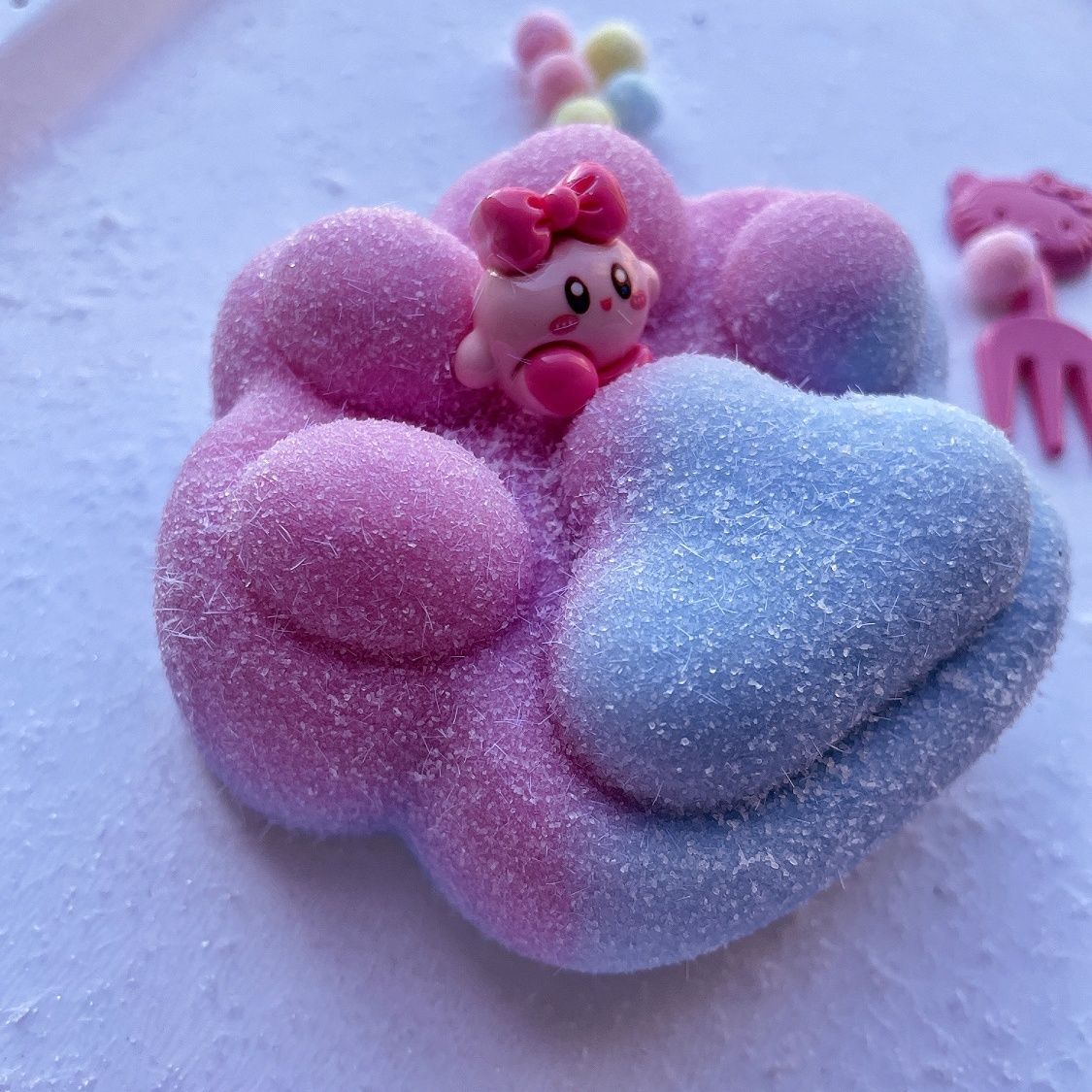 260g Handmade Silicone Cat's Paw Stress Relief Squishy Toy — pink & white / yellow & pink / pink & blue & More – product image 8