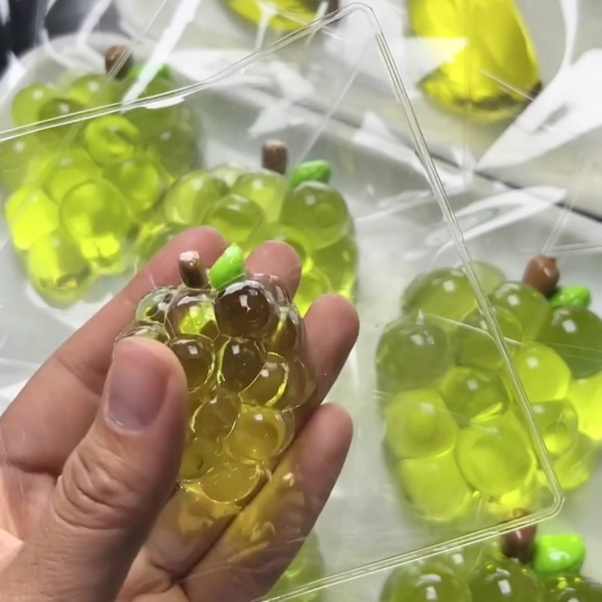 Transparent Green Grape & Banana Taba Squishy Toy – product image 5