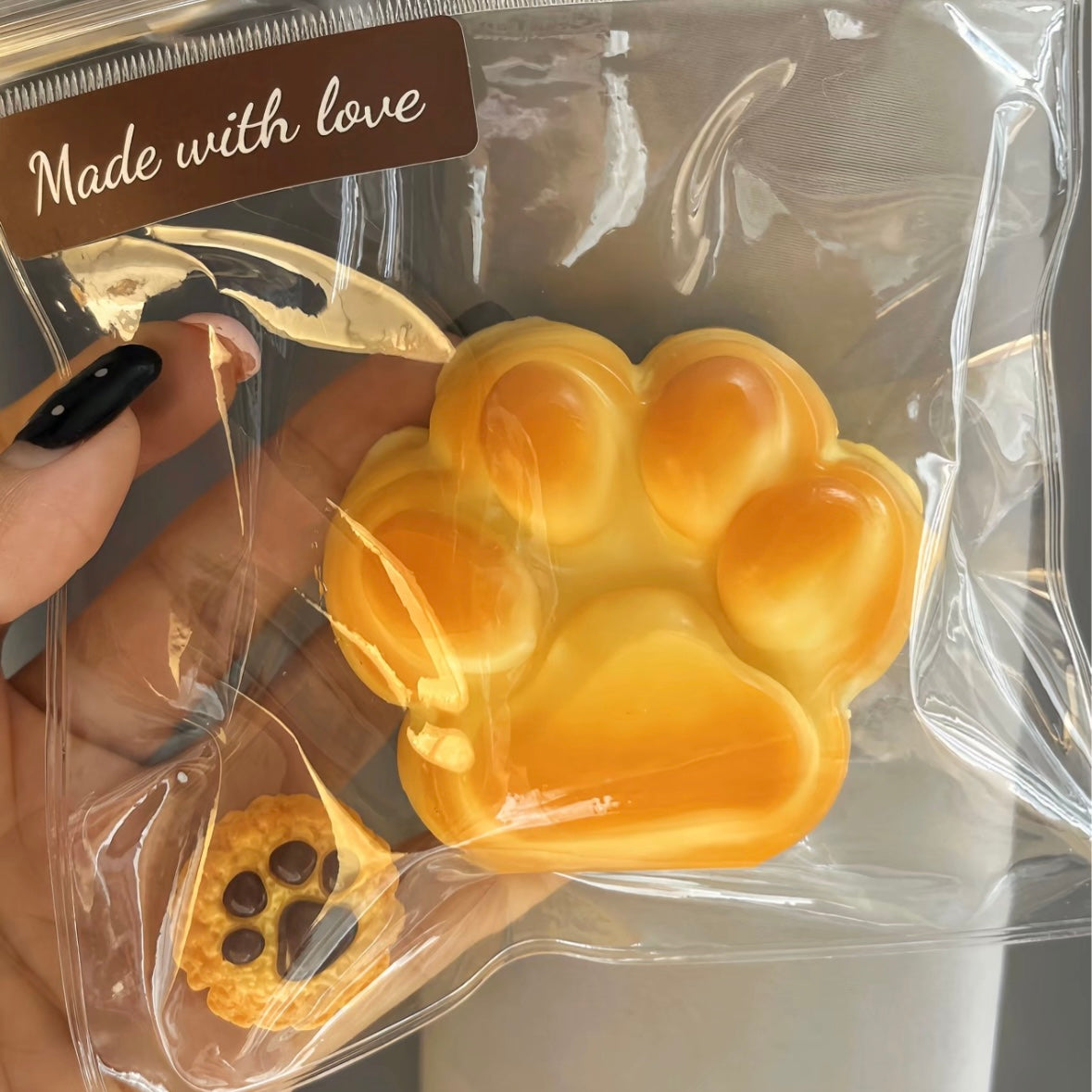 Handmade Silicone Caramel Cat's Paw Taba Squishy Toy – product image 2