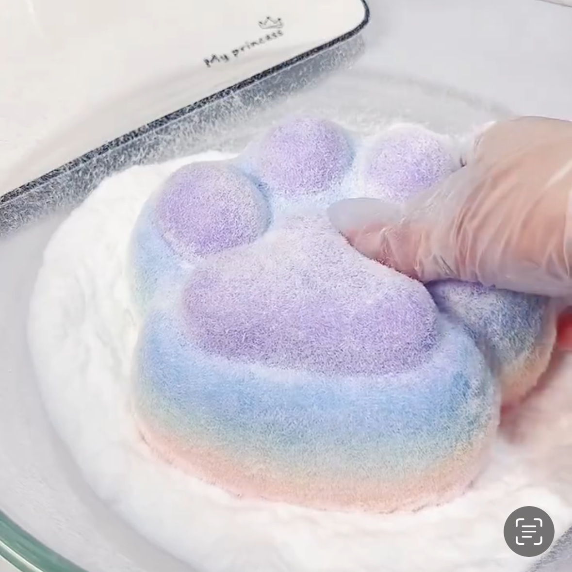 800g Handmade Silicone Large Rainbow Cat's Paw with Flocking – product image 6