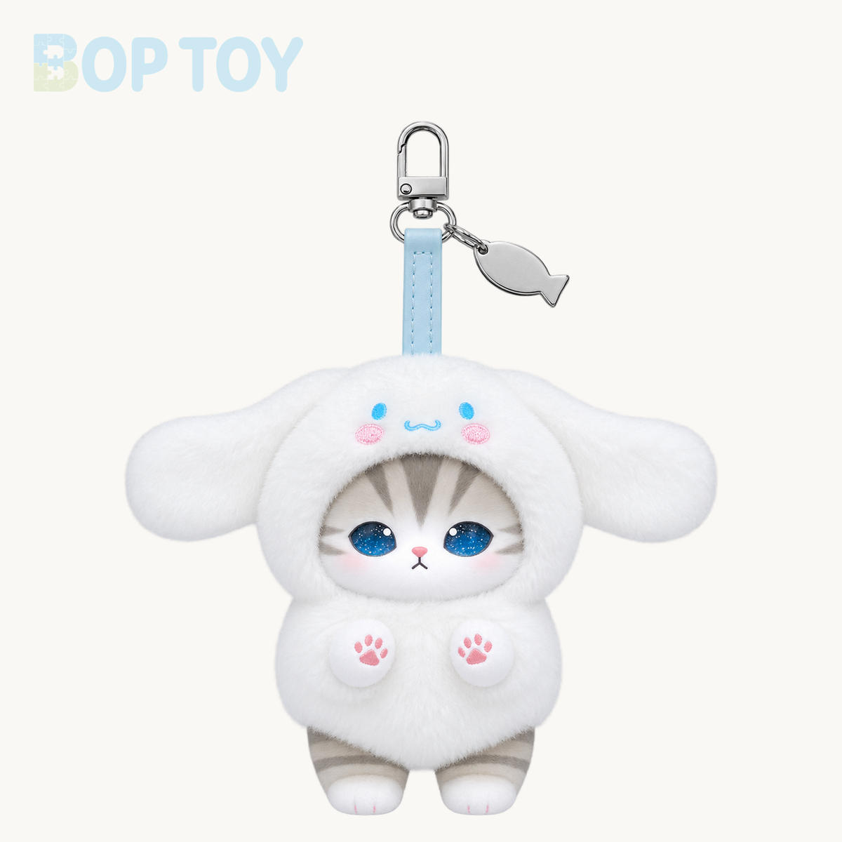 Mofusand X Sanrio Kiramekko Fluffy Kittens Vinyl Keychain Blind Box — Cinnamonroll option