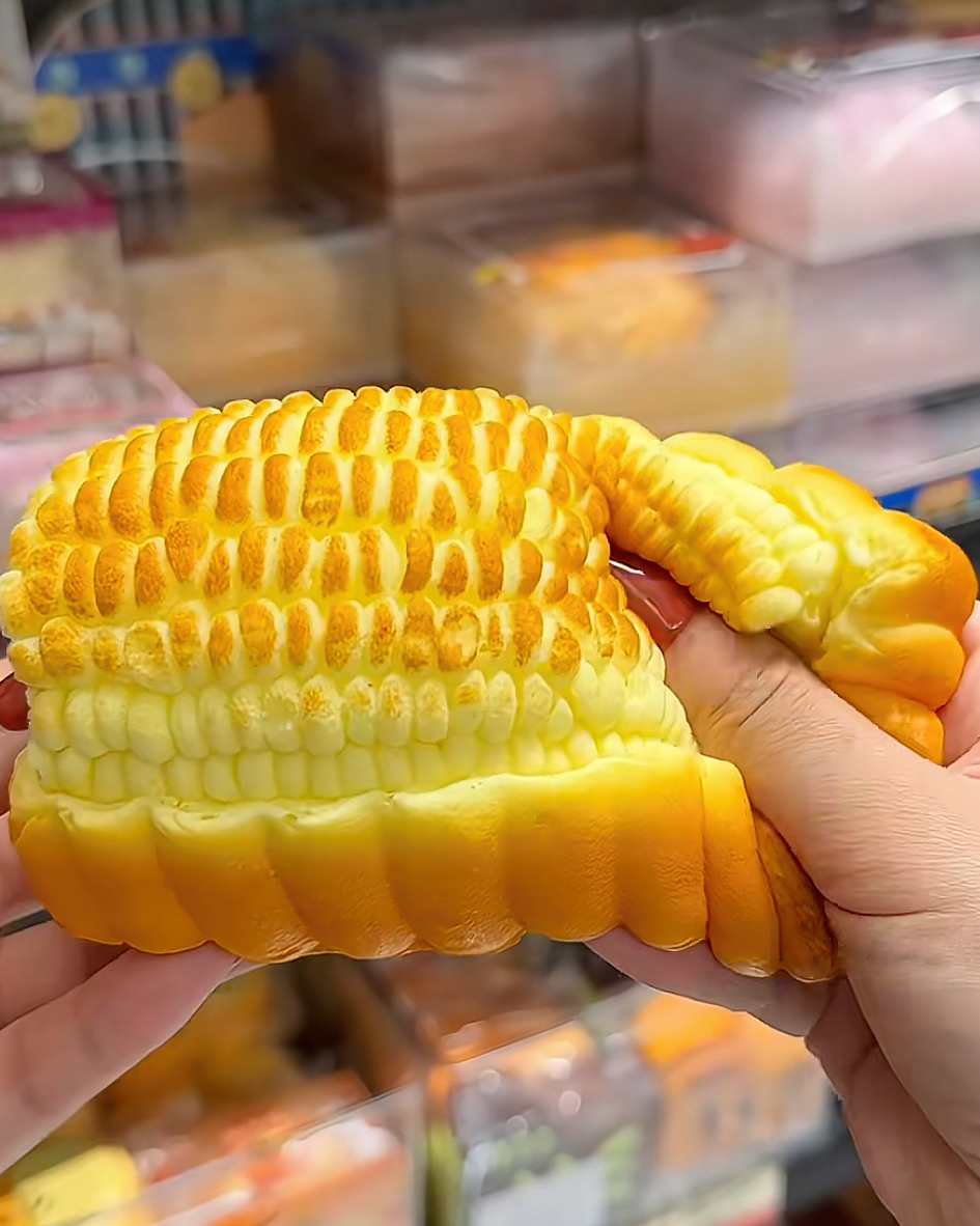 Grilled Corn Slow-Rising Squishy – 1 Piece Golden Kernel-Textured Food Squeeze Toy