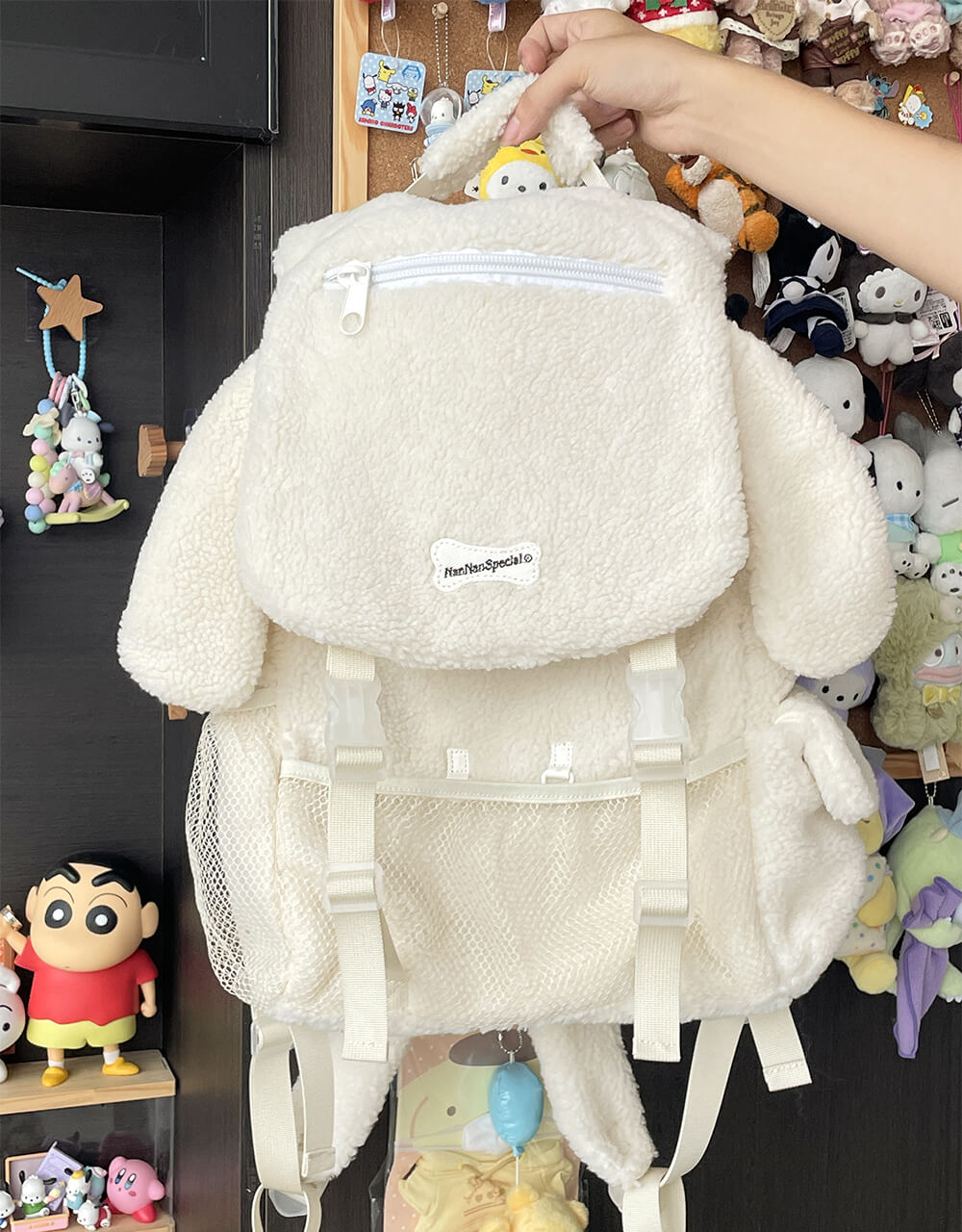 Puppy Ears White Sherpa Backpack — image 8