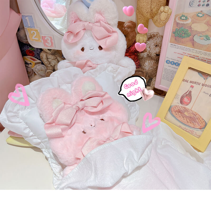 Fluffy Rabbit Crossbody Bag with Pearl Chain — image 3