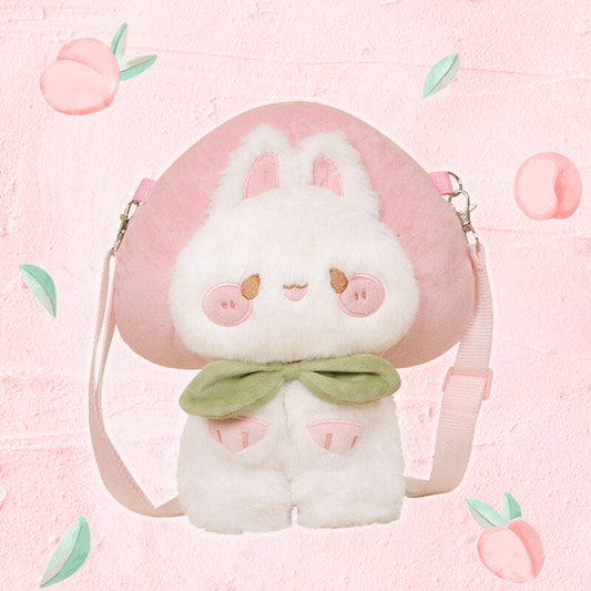 Pink Peach Rabbit Crossbody Plush Bag — image 1