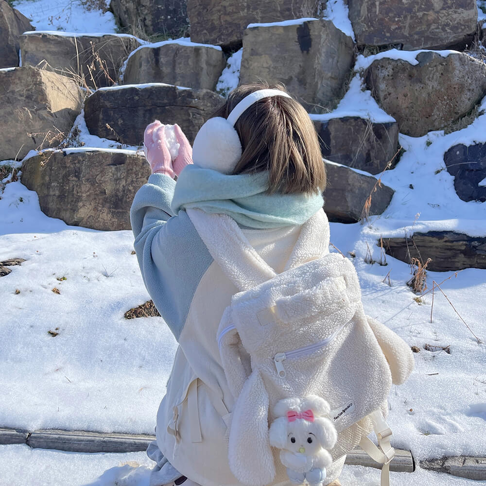 Puppy Ears White Sherpa Backpack — image 4