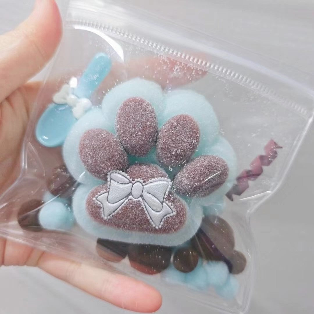 Handmade Silicone Cat's Paw  Stress Relief Squishy Toy-- Blue & Brown – product image 2