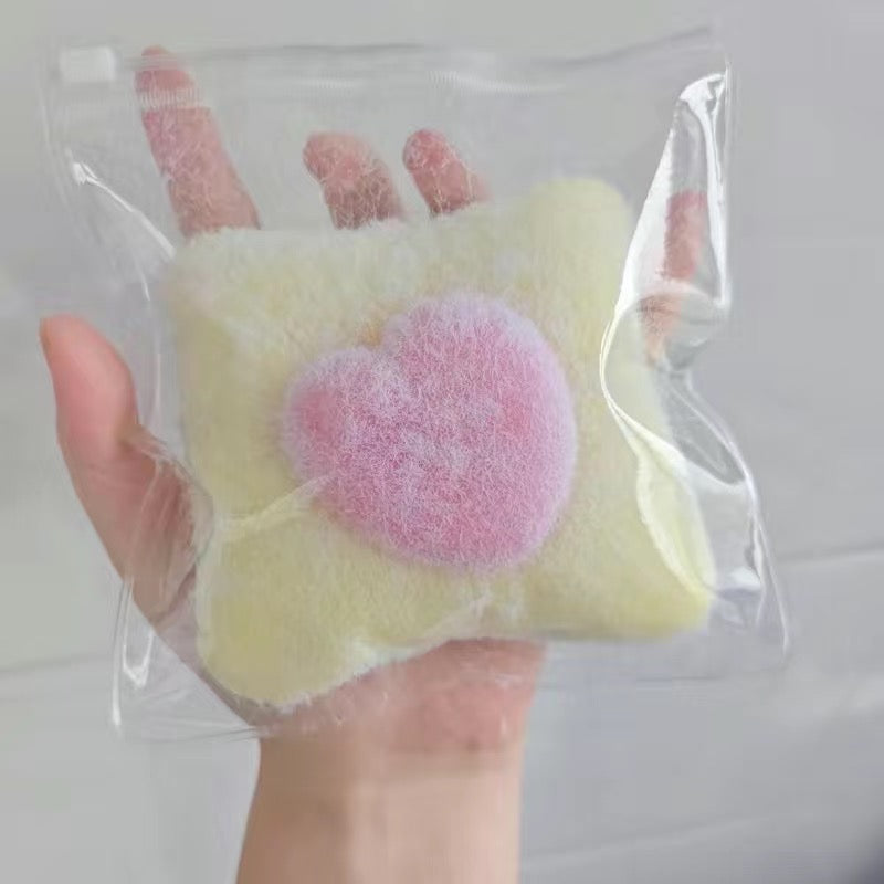Handmade Silicone Thick Large Throw Pillow Squishy Toy with Fur — pink & white (with Fur) / white & pink (with Fur) / white… – product image 12