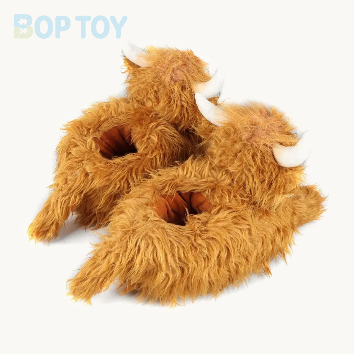Fluffy Highland Cow Plush Slippers | Warm Indoor Animal Slides for Women & Men — image 2