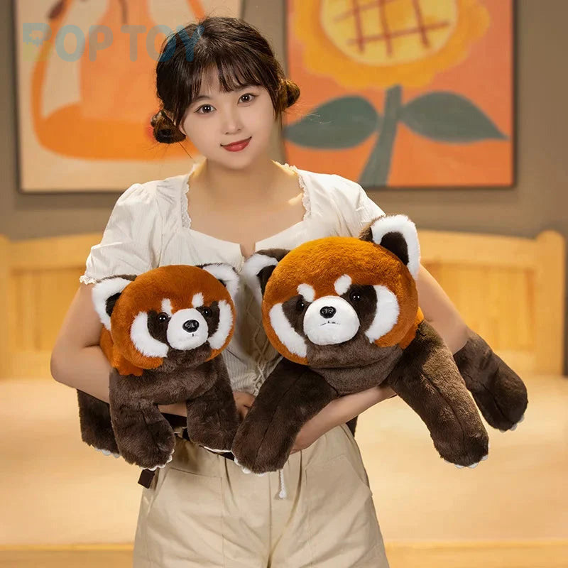 Standing Life-like Fluffy Red Panda Plush — image 2