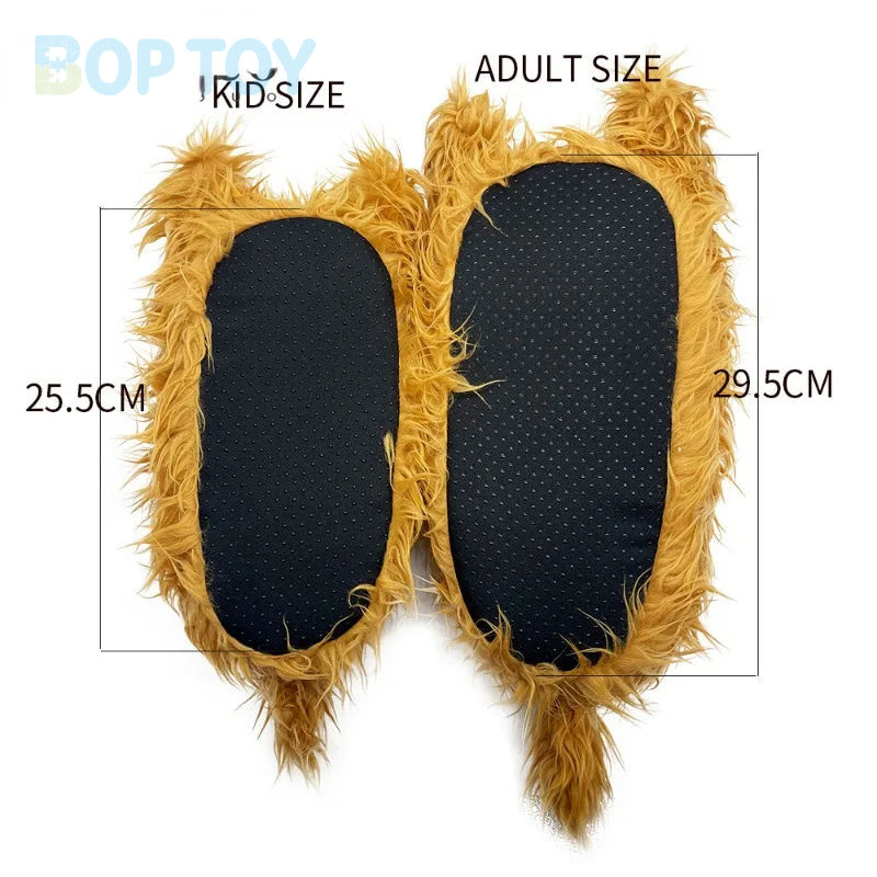 Fluffy Highland Cow Plush Slippers | Warm Indoor Animal Slides for Women & Men — image 3