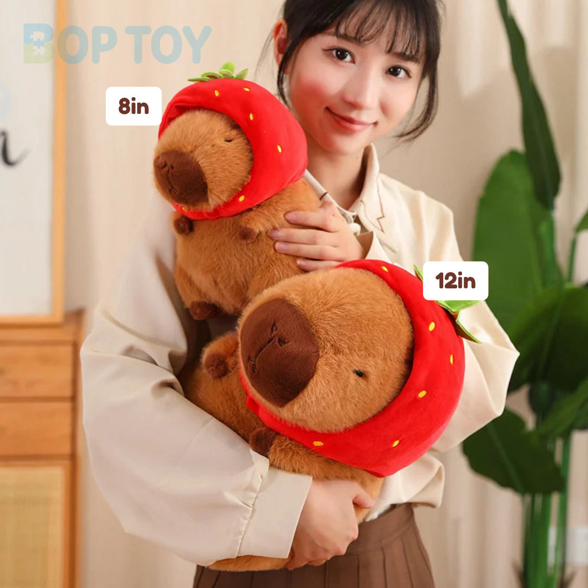 Kawaii Capybara with Strawberry Hat Plushie — image 3