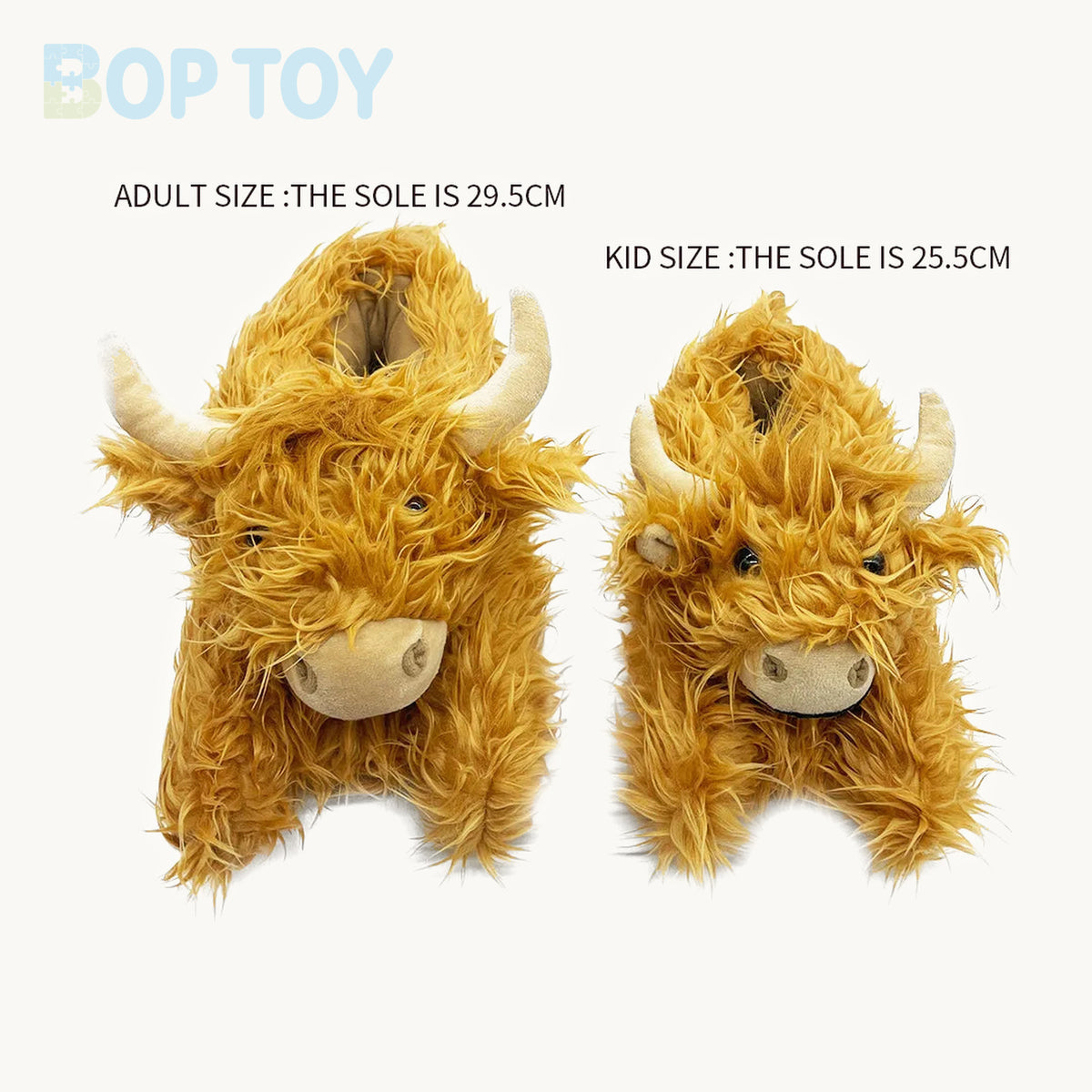 Fluffy Highland Cow Plush Slippers | Warm Indoor Animal Slides for Women & Men — image 6
