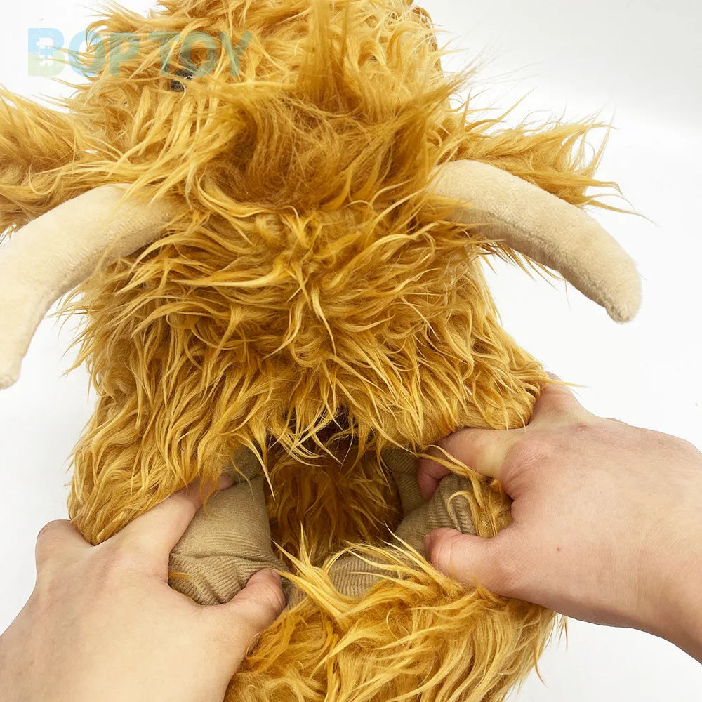 Fluffy Highland Cow Plush Slippers | Warm Indoor Animal Slides for Women & Men — image 7