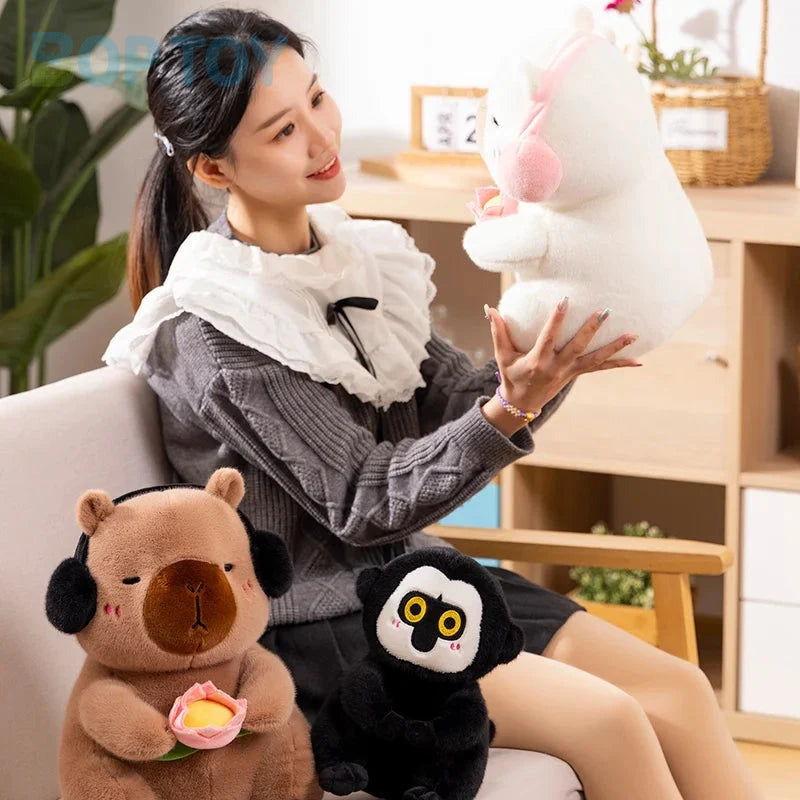 Fluffy Capybara & Monkey Plushie Pals — image 9