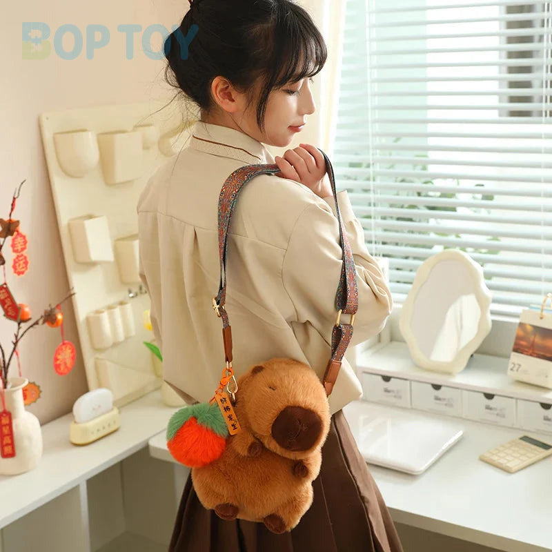 Kawaii Fluffy Capybara Plushies with Strap — image 12