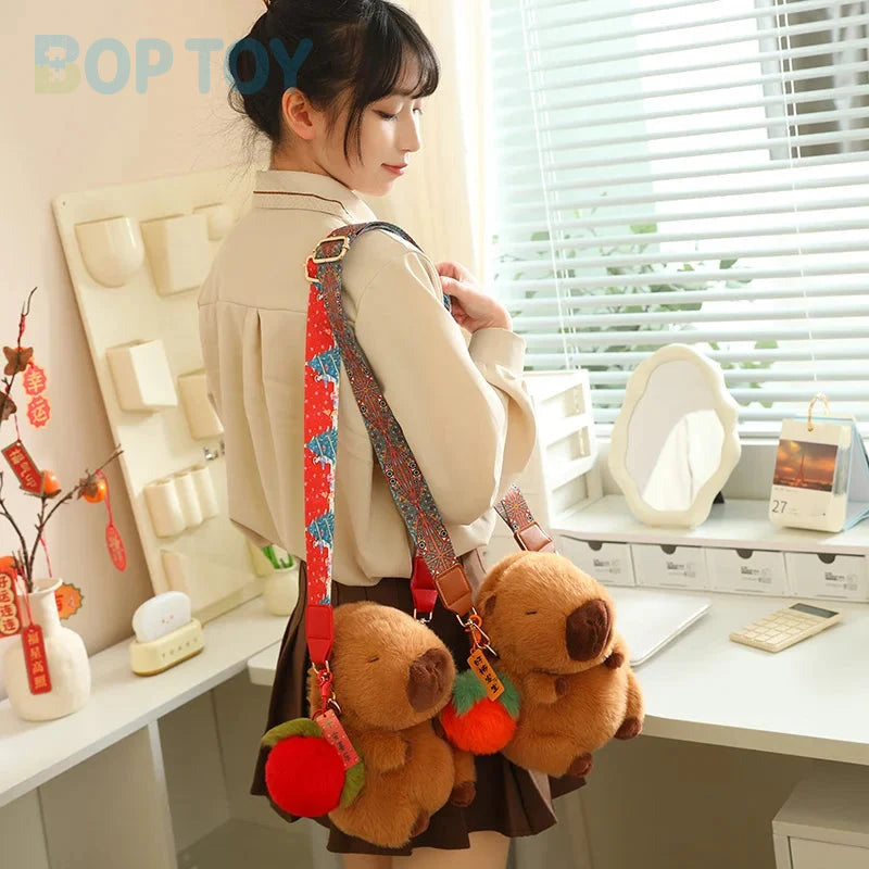 Kawaii Fluffy Capybara Plushies with Strap — image 14