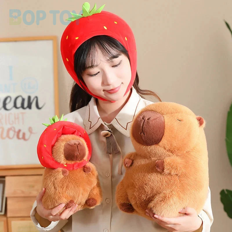 Kawaii Capybara with Strawberry Hat Plushie — image 15