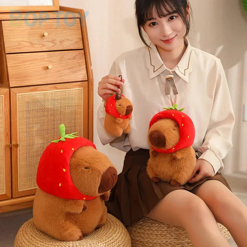 Kawaii Capybara with Strawberry Hat Plushie — image 16