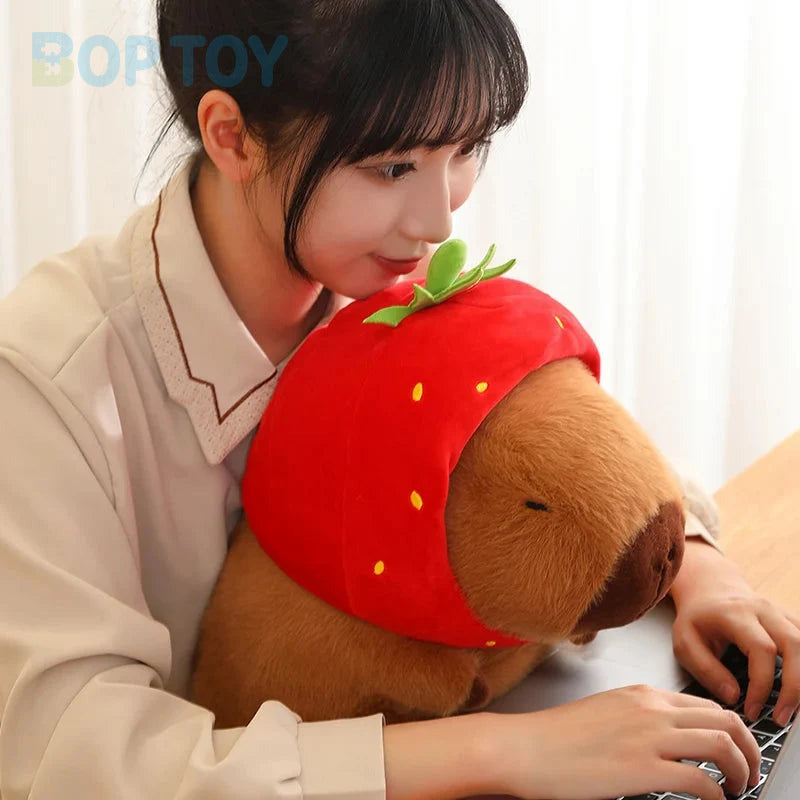 Kawaii Capybara with Strawberry Hat Plushie — image 19