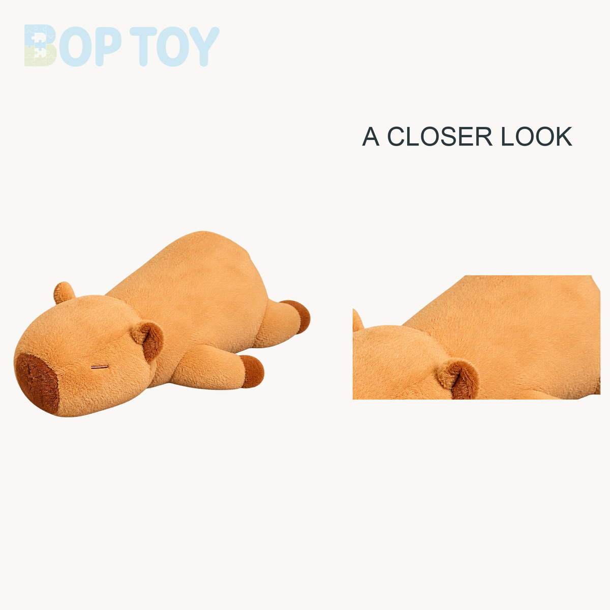 Fluffy Sleepy Capybara Plushies close-up design view
