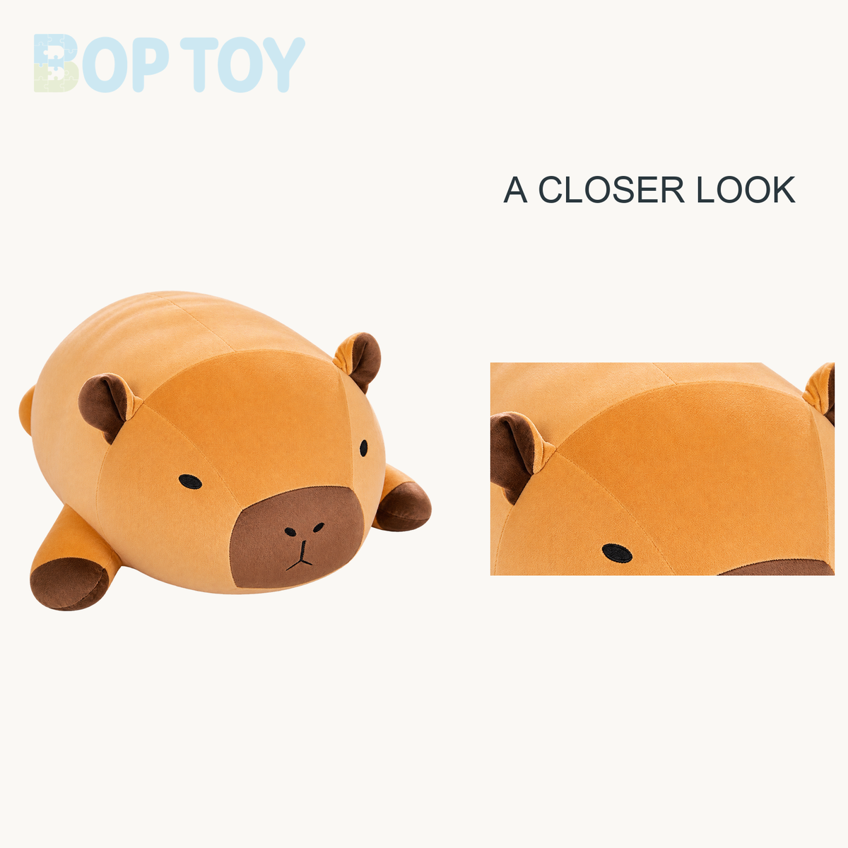 Huge Snuggly Capybara Plushie close-up design view