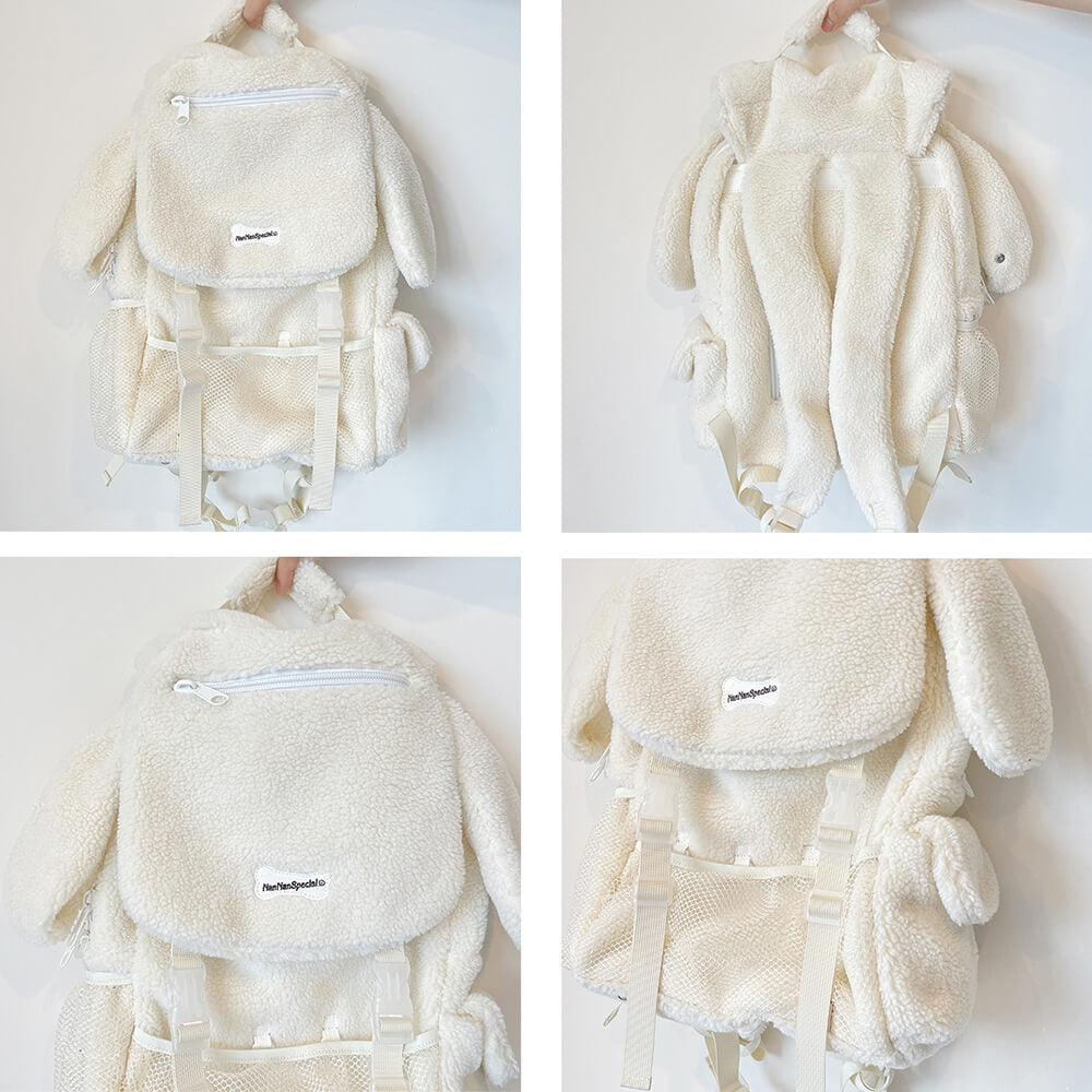 Puppy Ears White Sherpa Backpack — image 9