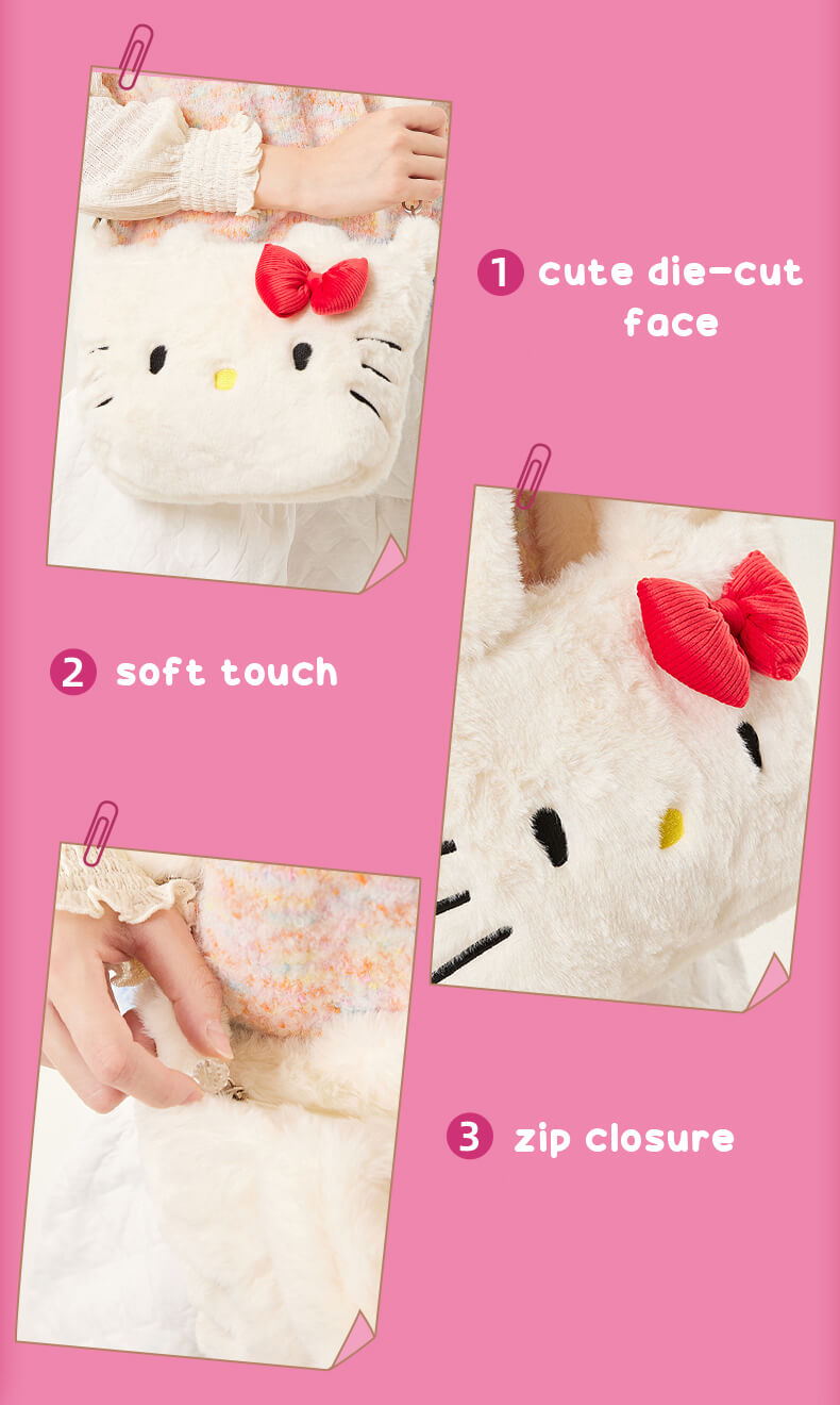 My Melody/Hello Kitty/Kuromi Fluffy Tote Bag with Strap — image 3