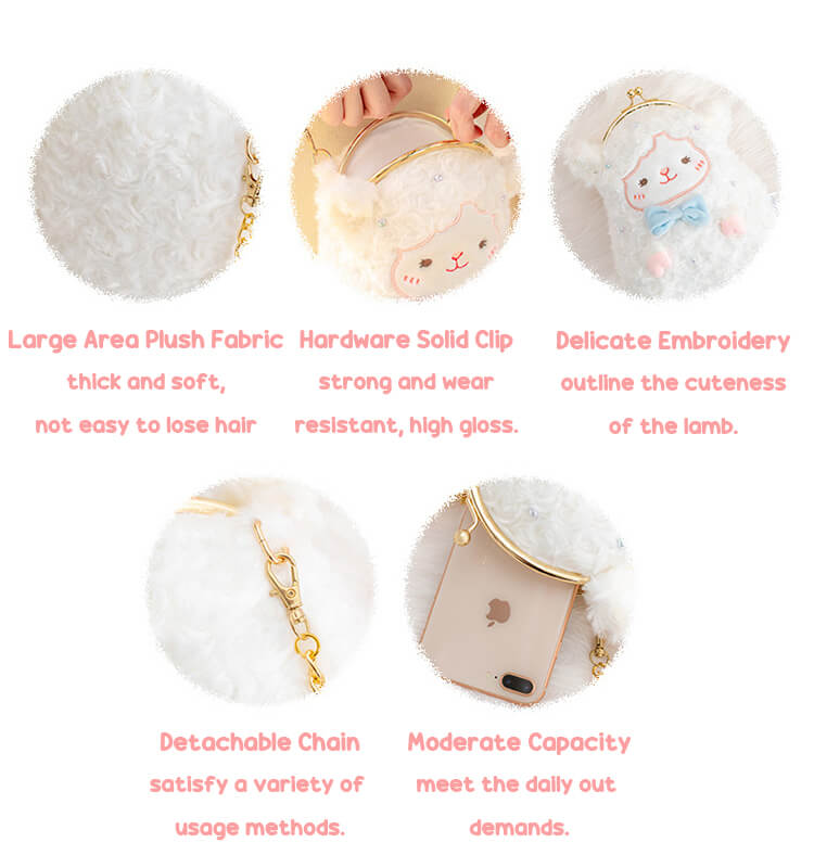 Little Lamb Clip Plush Bag Sweet Sugar Bean — image 6