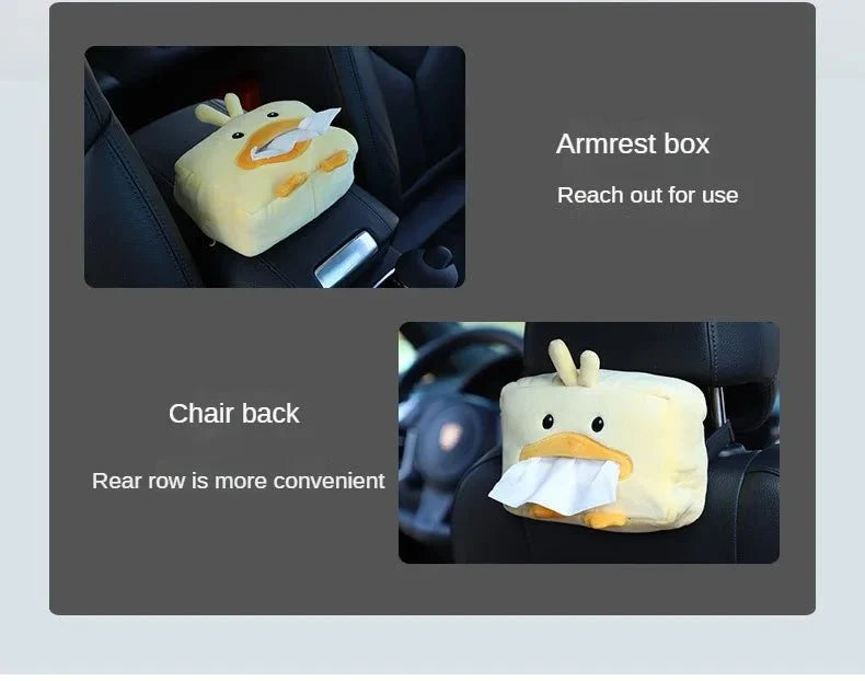 Duck Plushie Tissue Dispenser - Cute & Functional Car Accessory — image 8
