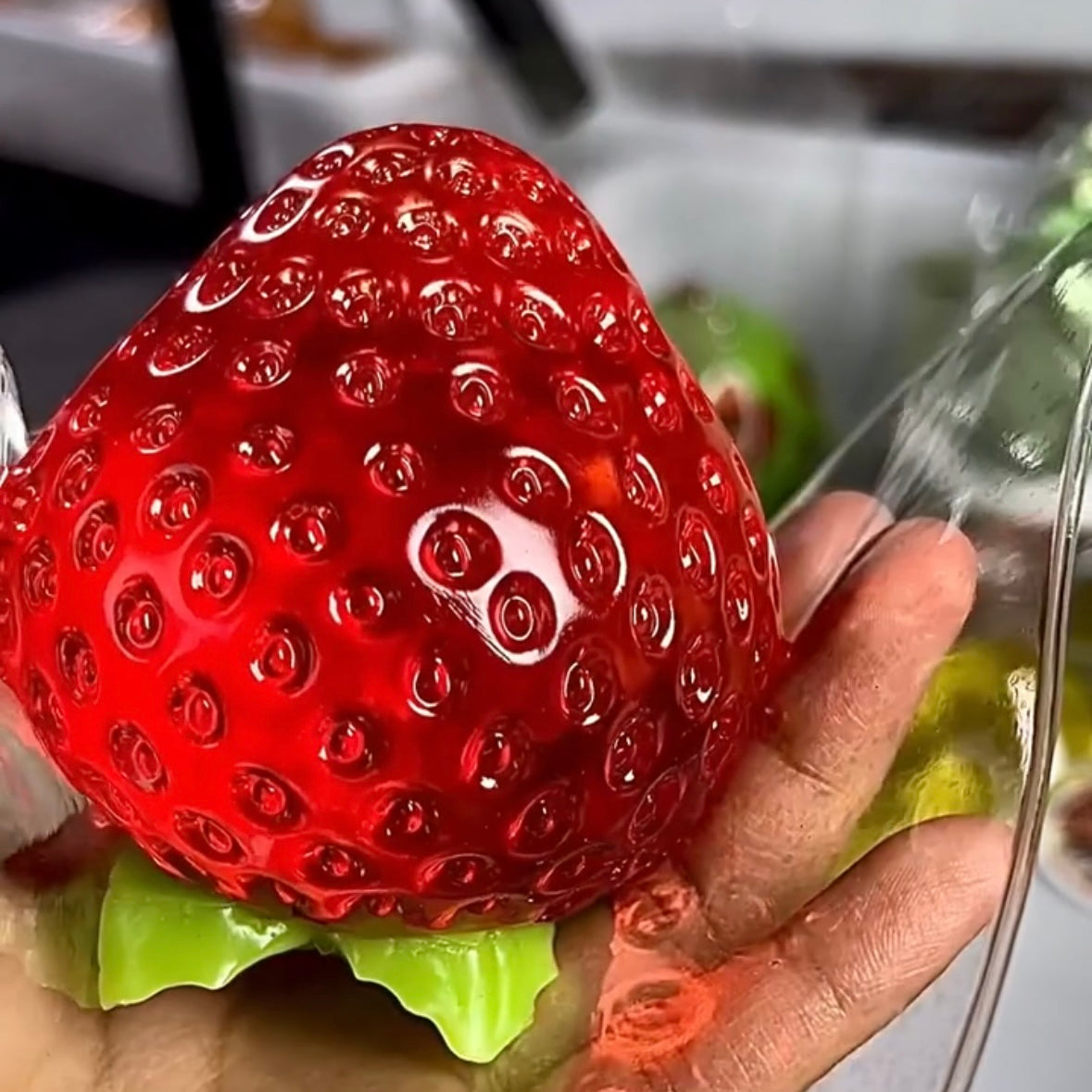 Transparent Strawberry Taba Squishy Toy – product image 2