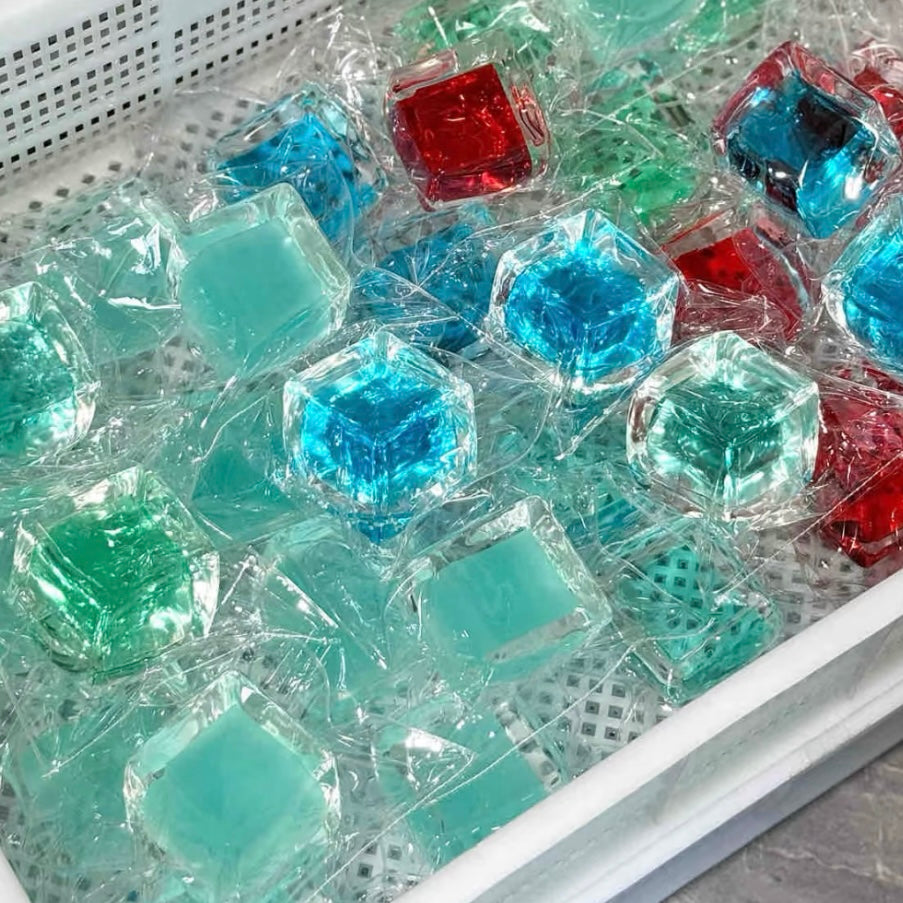 250g Handmade Transparent Ice Cube Taba Squishy Toy (Flowing Liquid in The Middle)(Liquid Squishy) – product image 2
