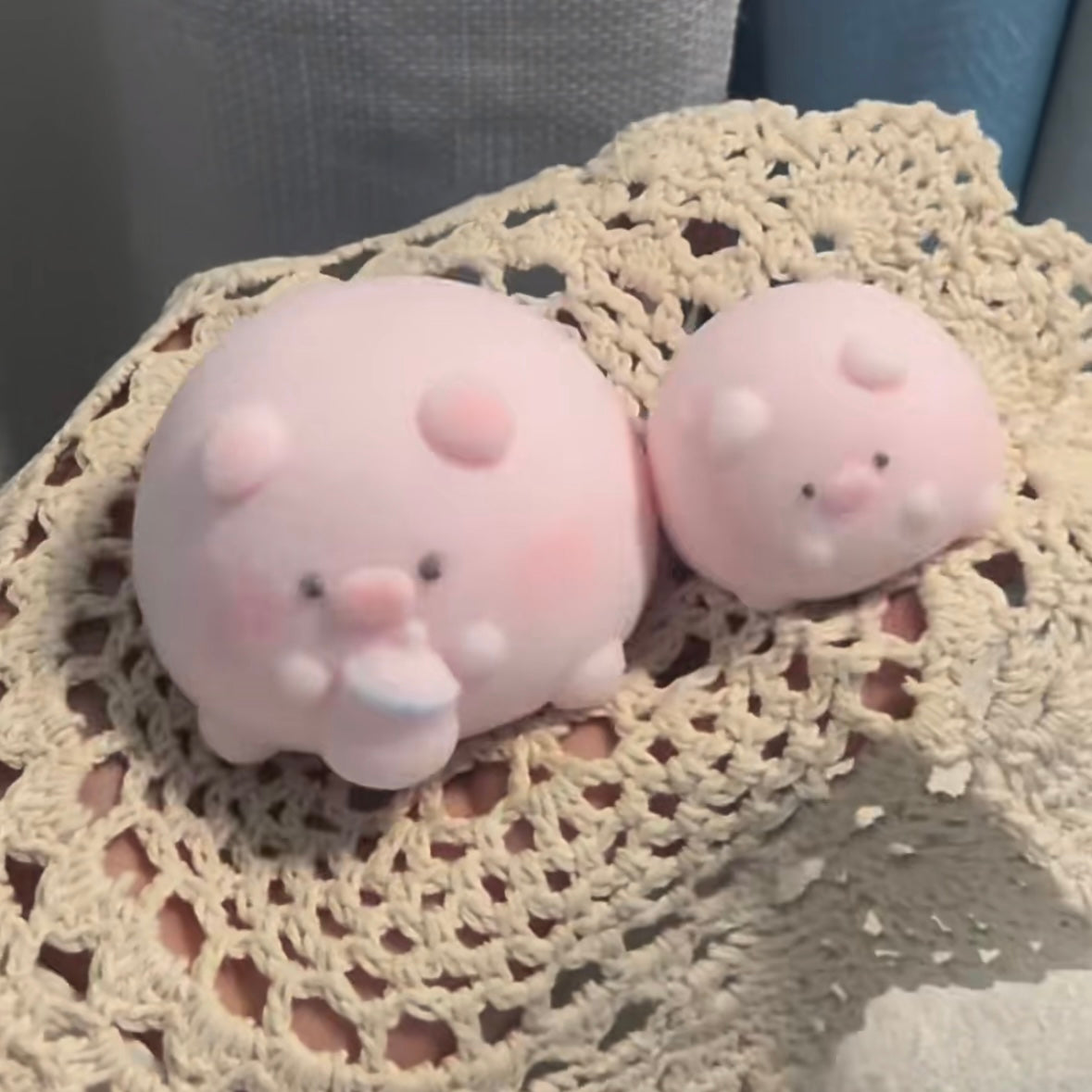 2pcs Handmade Silicone Pig Stress Relief Squishy Toy – product image 3