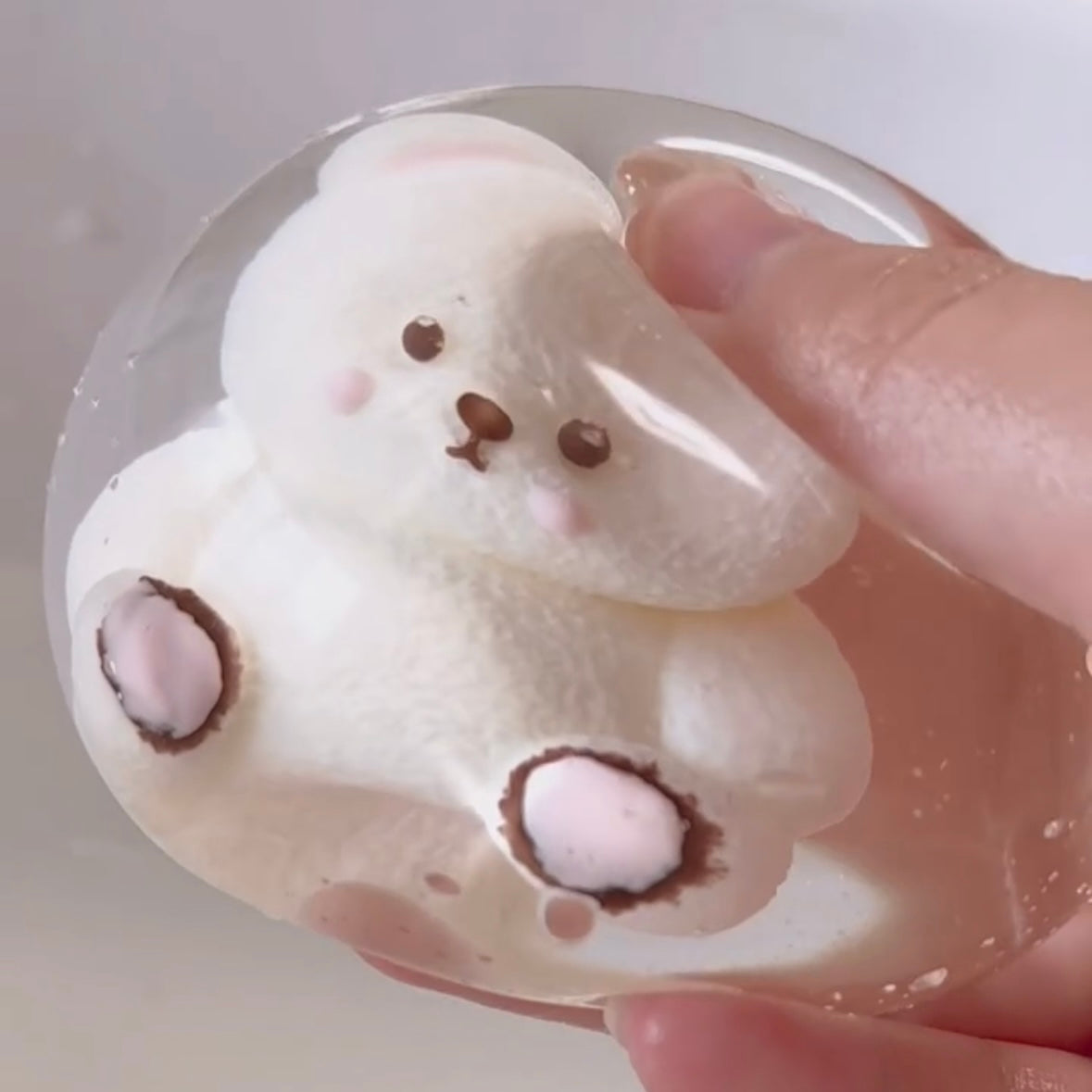 Handmade Transparent Bear Ball Taba Squishy Toy – product image 4