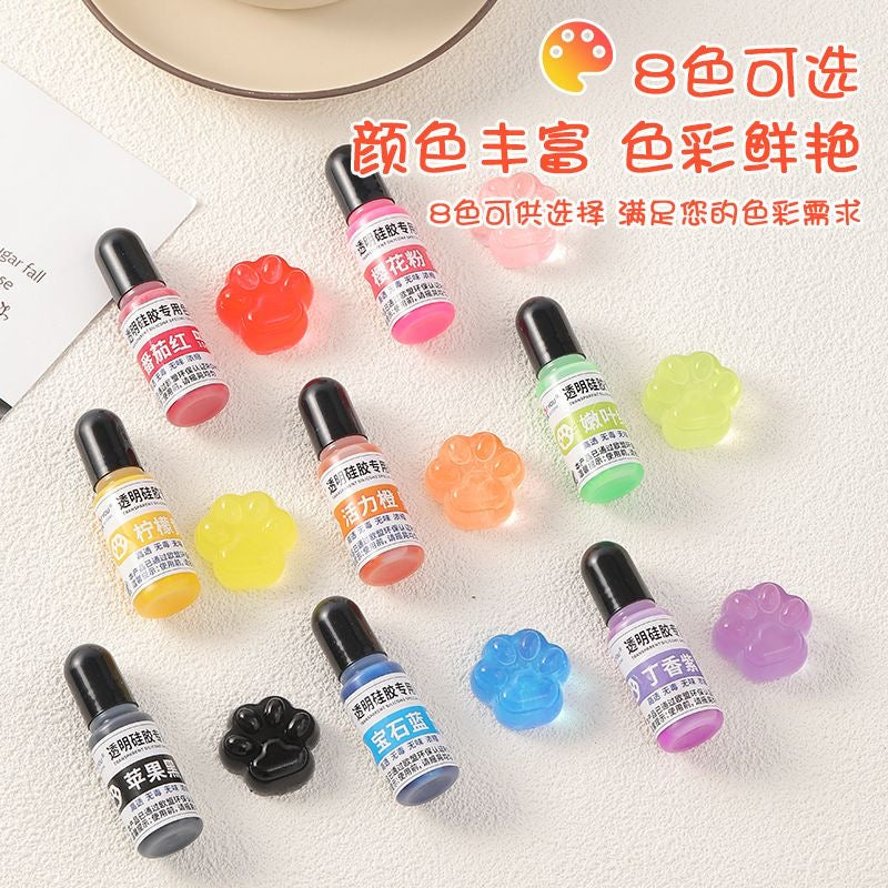 8 Colors Transparent Silicone Color Dye for Squishy Silicone-10g Each – product image 3