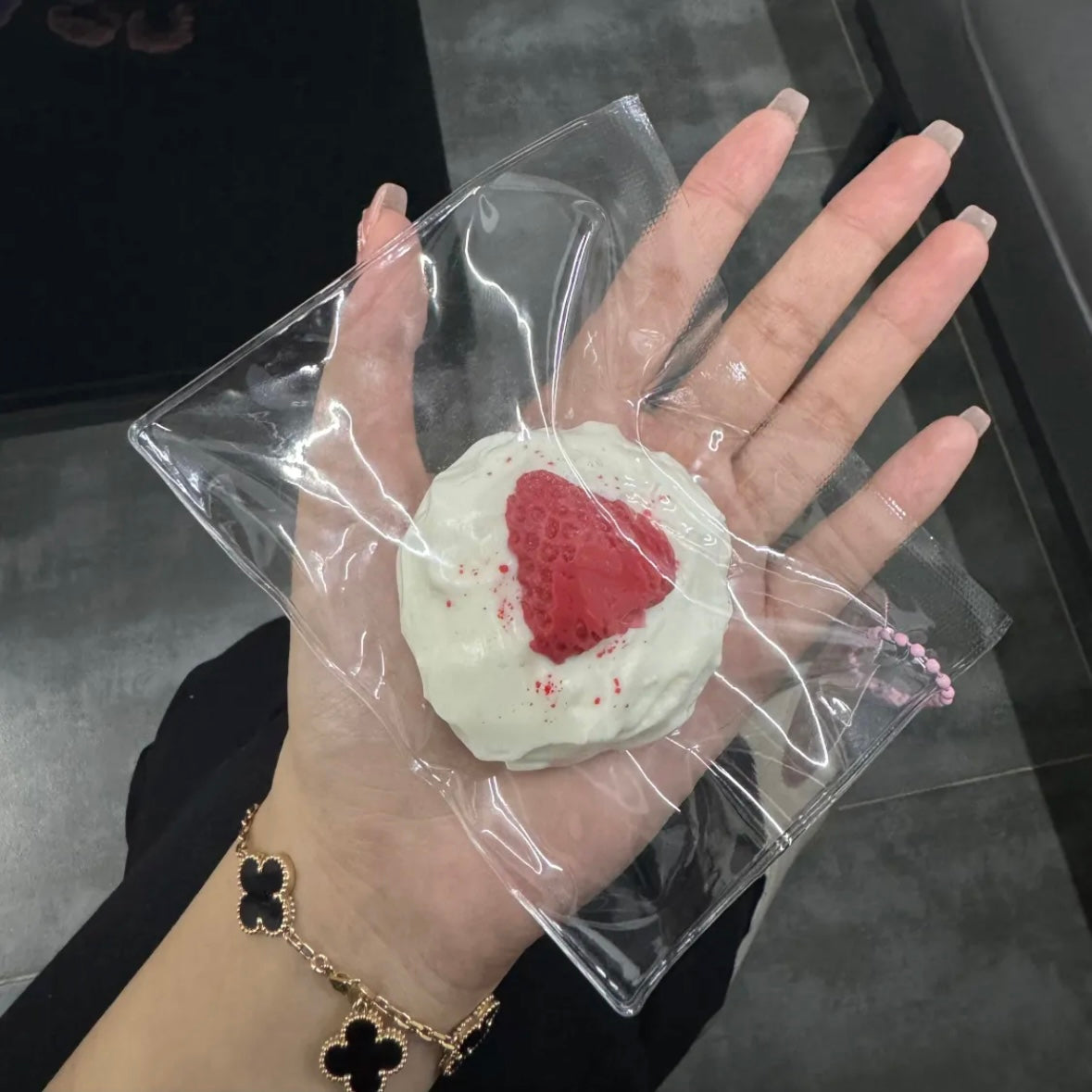 Handmade Silicone Strawberry Milk Shell Squishy Toy – product image 4
