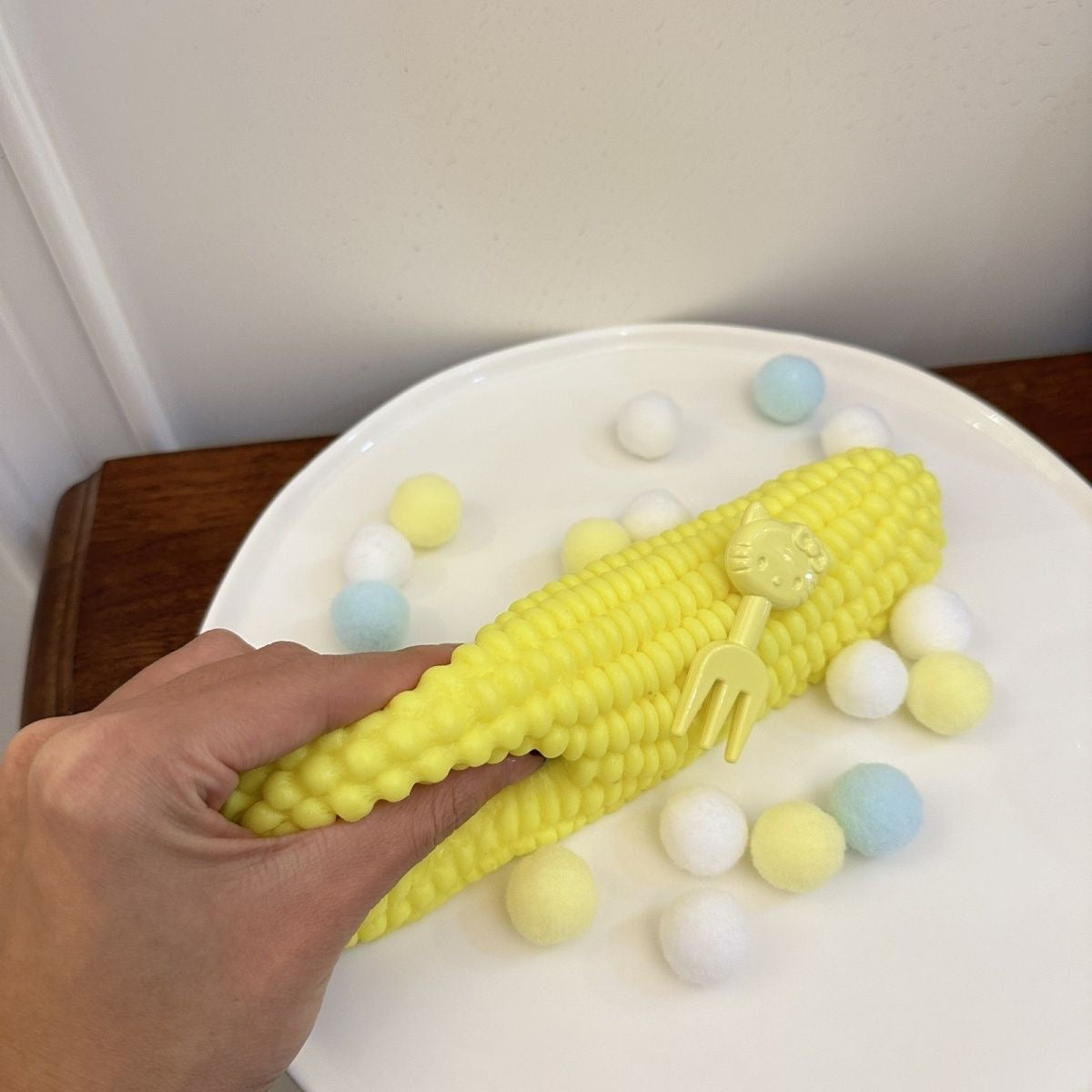 200g Handmade Silicone Yellow Corn Stress Relief Squishy Toy – product image 6