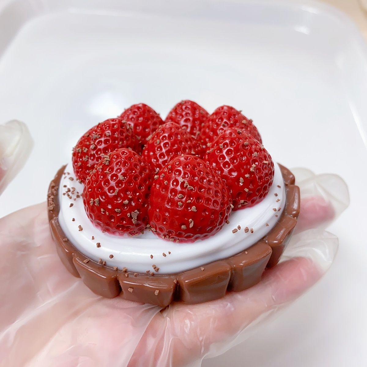 Handmade Silicone Raspberry Strawberry Tart Stress Relief Squishy Toy – product image 2