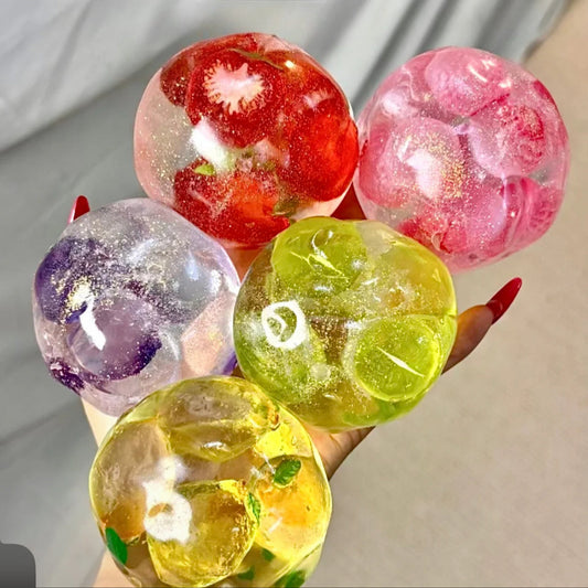 Vaseline Stress Ball Squishy Stress Relief Decompression Toy — Red Tomatoe / Purple Blueberry / Pink Lychee