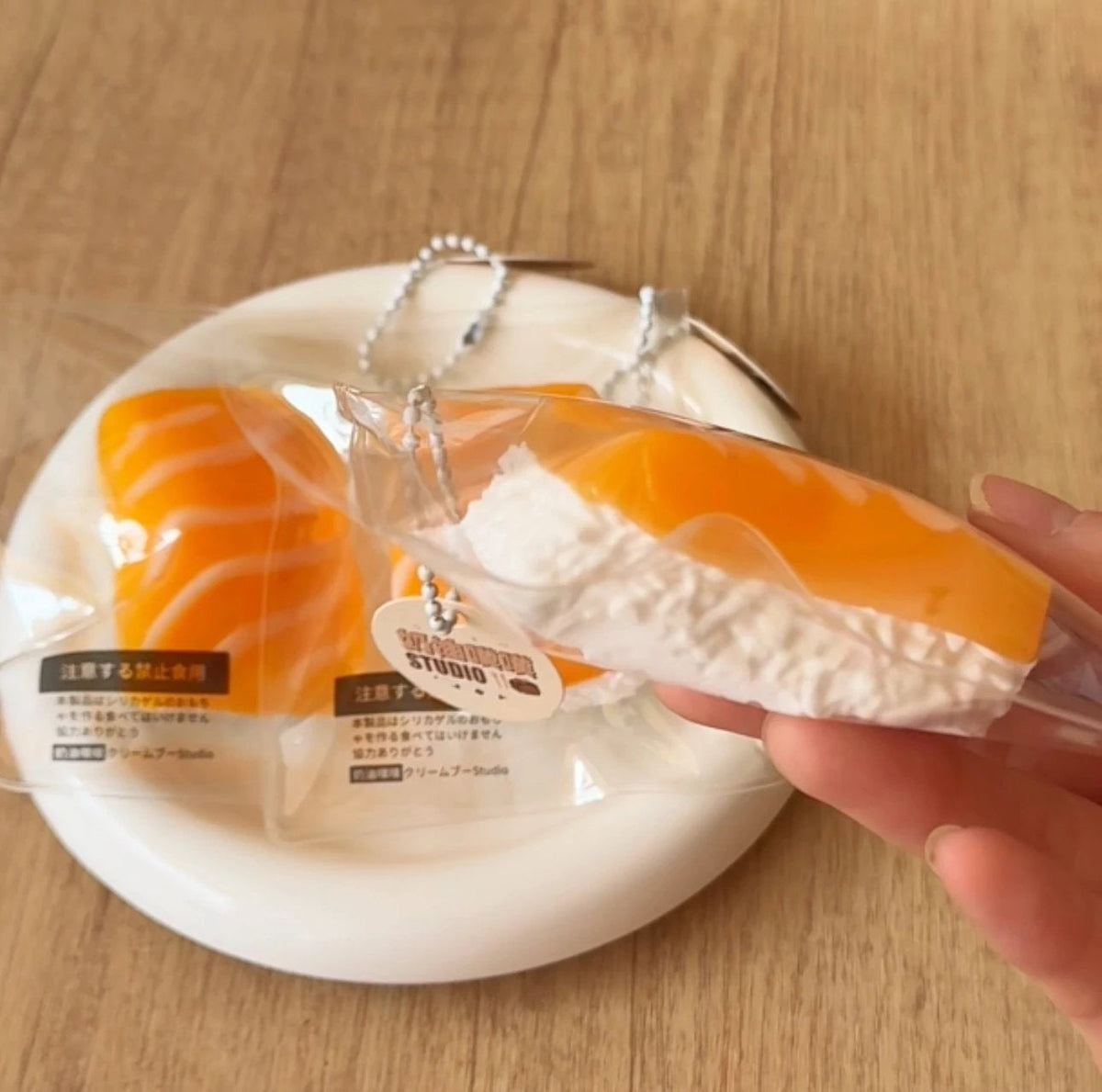 Handmade Silicone Salmon Sushi Squishy Toy – product image 2