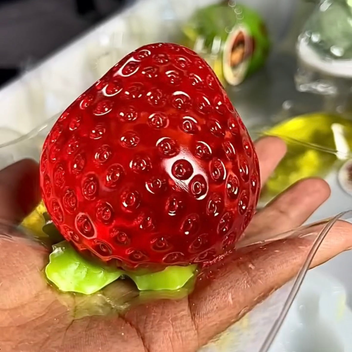 Transparent Strawberry Taba Squishy Toy – product image 3