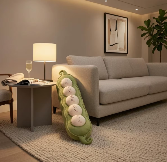 Edamame Body Pillow - Long Soft Pea Pod Plush Cushion, 35-47" | 90-120 cm — image 8