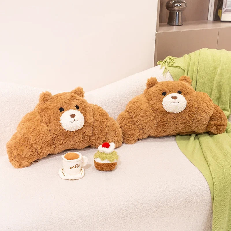 Fuzzy Bear Croissant Plushie Set – Cozy Stuffed Animal with a Sweet Surprise — image 6