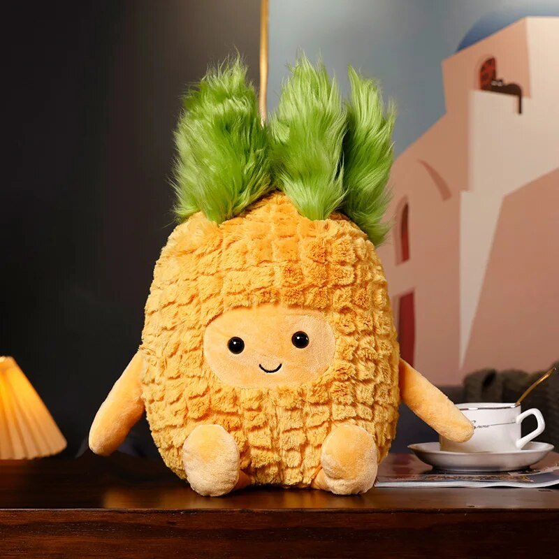 Fuzzy Cartoon Pineapple Plush Toy, 12" | 30 cm — image 1