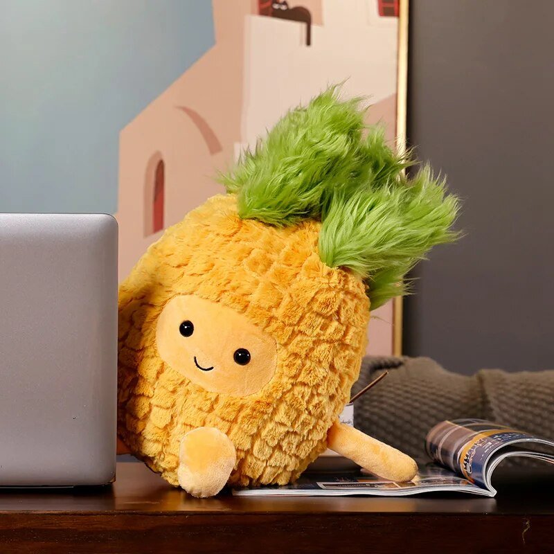 Fuzzy Cartoon Pineapple Plush Toy, 12" | 30 cm — image 2