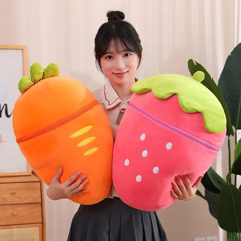 Giant Plushie Strawberry/Carrot Hiding a Pig/Rabbit, 1-2.6' | 30-80 cm — image 2