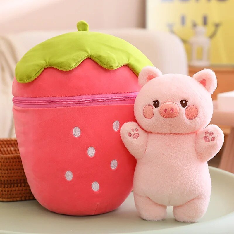 Giant Plushie Strawberry/Carrot Hiding a Pig/Rabbit, 1-2.6' | 30-80 cm — image 5